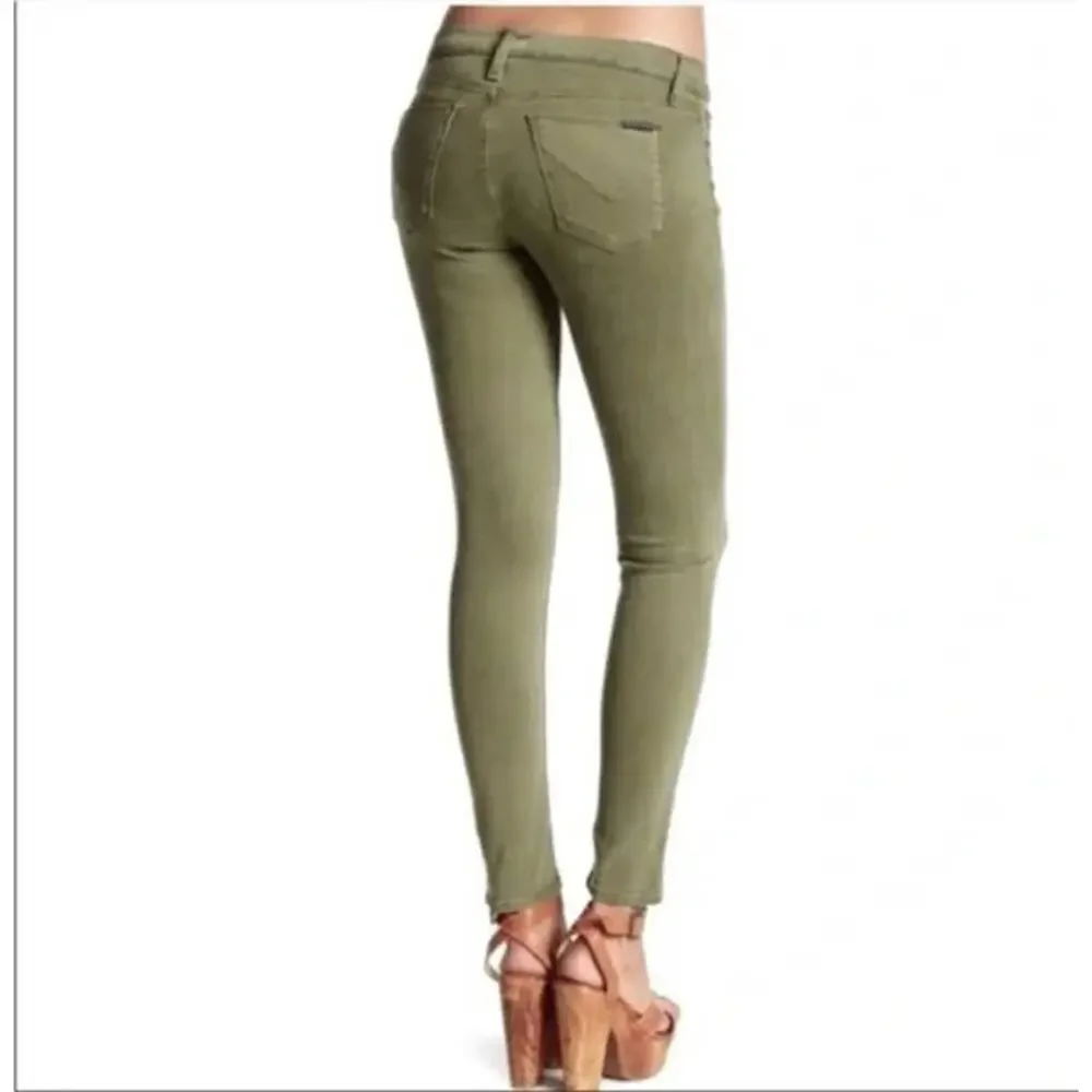 Hudson Krista Super Skinny Olive Army Green Womens Size 27 Antique Wash Mid Rise